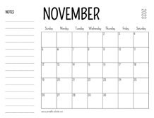 November 2023 Printable Calendar