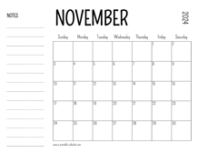 November 2024 Printable Calendar