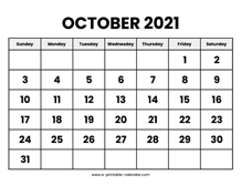 october 2021 calendars printable calendar 2021