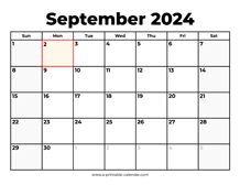 September 2024 Calendar With Holidays