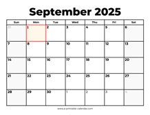 September 2025 Calendar With Holidays