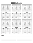 2023 calendar one page