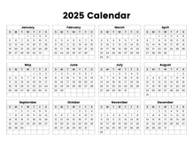 Yearly Calendar 2025